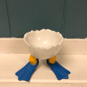 Department Dept 56 Easter Egg Cups Chicken Legs wearing‎ scuba flippers